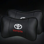 Car Pillow Leather Cotton Breathable Headrest Neck Rest Mat For Toyota Logo
