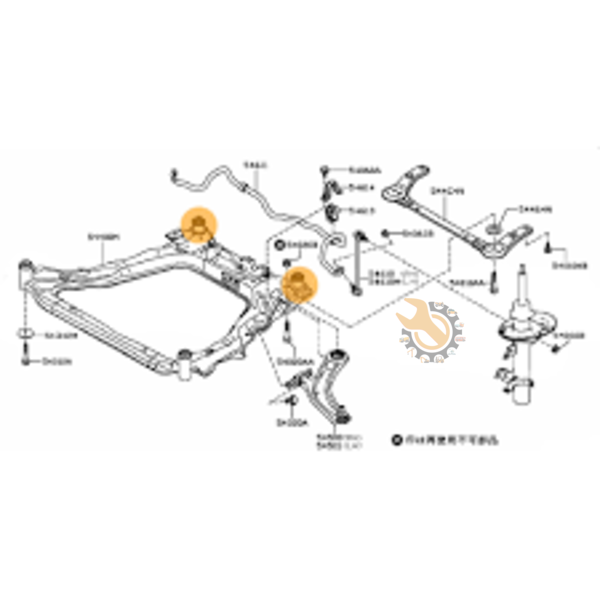 NISSAN 54467-BROOA GENUINE FRONT CROSSMEMBER INSULATOR