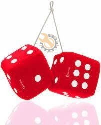 Hanging Red Fuzzy Dice