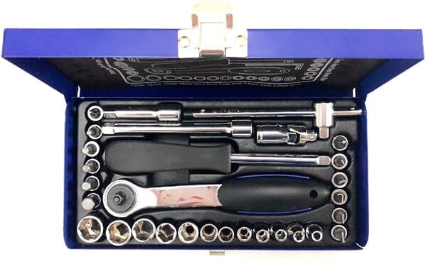 1/2-Inch Drive Metric 6-Point Socket Wrench Set(26-Piece)
