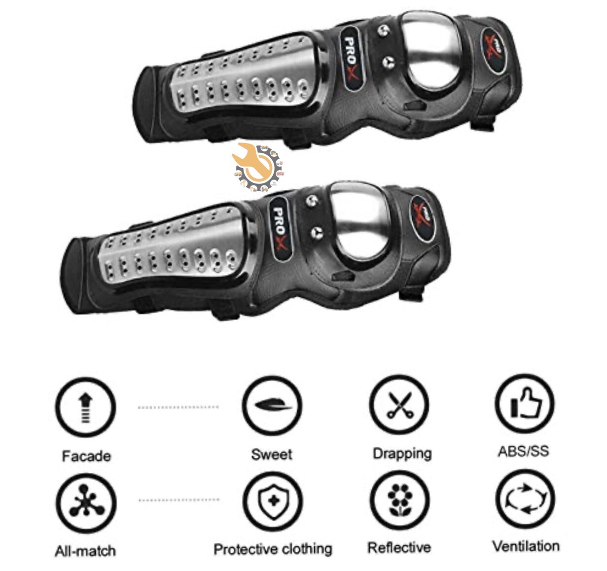 Pro Biker Stainless Steel Knee Shin Guards Elbow Guards