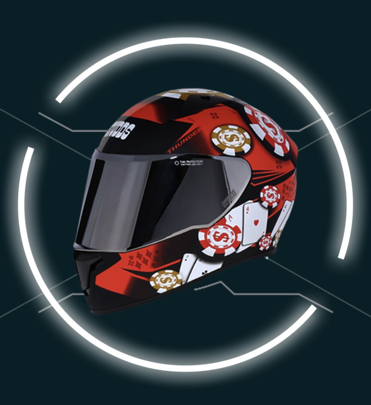 THUNDER D6 DECOR WITH MIRROR VISOR